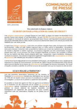 Communique presse escaut pollution